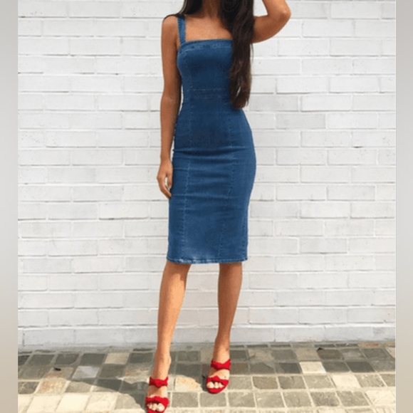 Kookai Australia Casella midi lentgth denim dress EUC size 6 - Picture 4 of 15